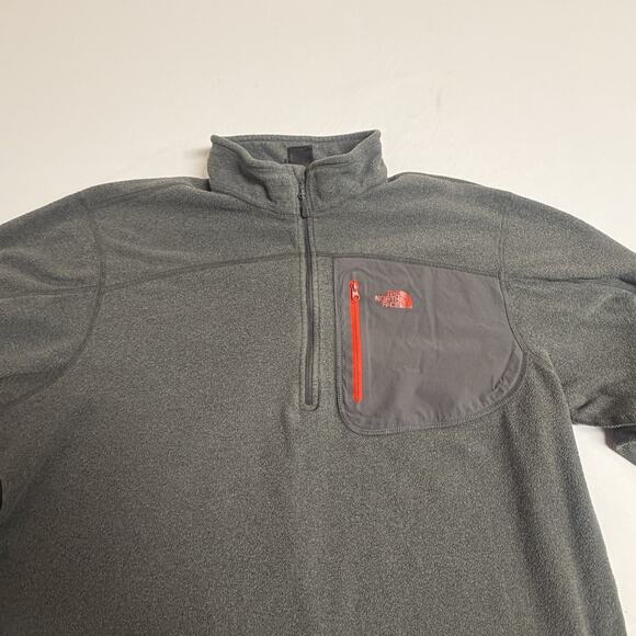 The North Face Men's XL 1/4 Zip Fleece Pullover Jacket Gray Polartec Dome Logo - Picture 3 of 15